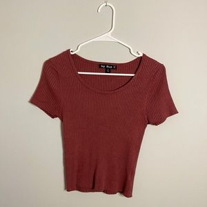 Ribbed Short Sleeve Top